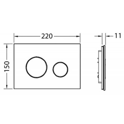TECEloop Balto stiklo klavišas WC moduliui