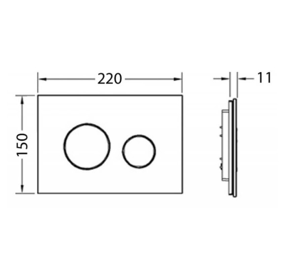 TECEloop Balto stiklo klavišas WC moduliui