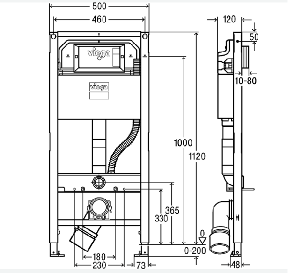 Viega PreVista Dry Standartinis,potinkinis WC rėmas 771980