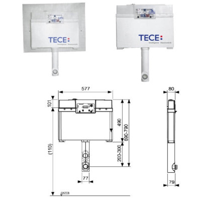 TECEbox nuplovimo bakelis,pastatomam klozetui (8cm storio)