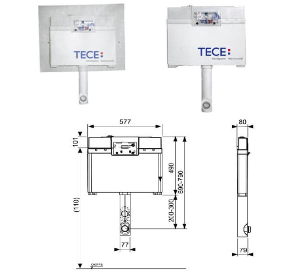 TECEbox nuplovimo bakelis,pastatomam klozetui (8cm storio)