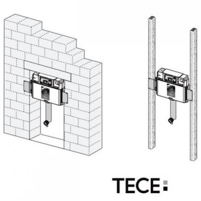 TECEbox Uni vandens nuleidimo bakelis pristatomam unitazui