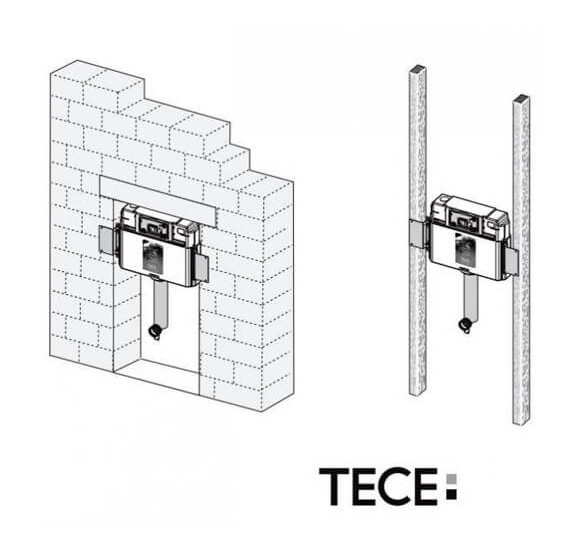 TECEbox Uni vandens nuleidimo bakelis pristatomam unitazui