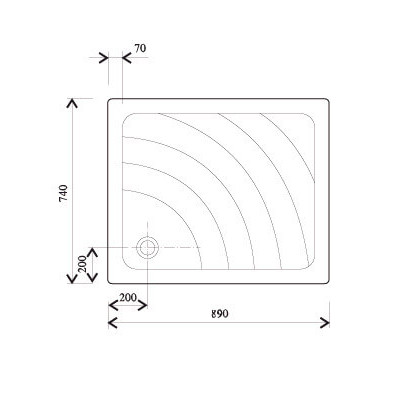 Ravak dušo padėklas Aneta 75x90cm LA