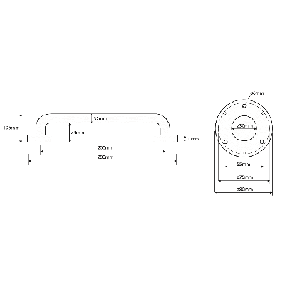 Bemeta Help Pagalbinė rankena 200 mm nerūdijančio plieno