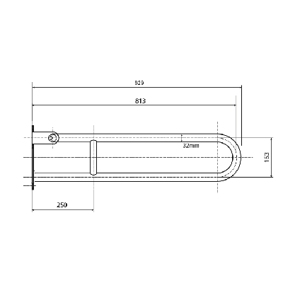 Bemeta Help Pagalbinė rankena U formos 813 mm baltos spalvos (atlenkiama)