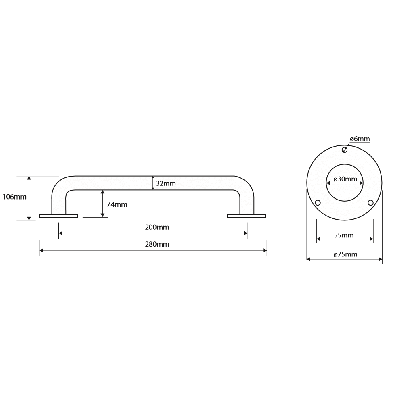 Bemeta Help Pagalbinė rankena 200 mm (baltos spalvos)