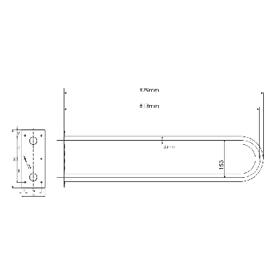 Bemeta Help Pagalbinė rankena U formos 813 mm (baltos spalvos)