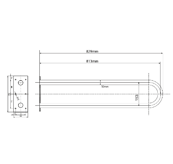 Bemeta Help Pagalbinė rankena U formos 813 mm (baltos spalvos)