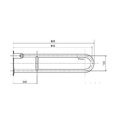 Bemeta Help Pagalbinė rankena U formos 813 mm nerūdijančio plieno (atlenkiama)