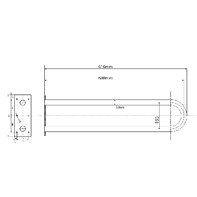 Bemeta Help Pagalbinė rankena U formos 600 mm (baltos spalvos)