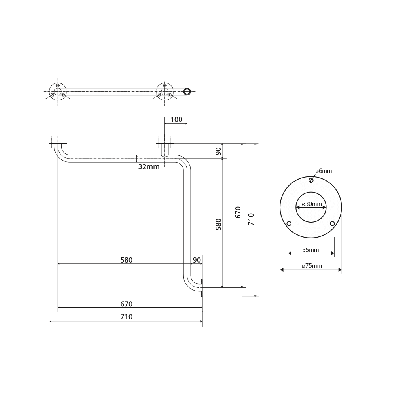 Bemeta Help Pagalbinė dušo rankena (baltos spalvos)