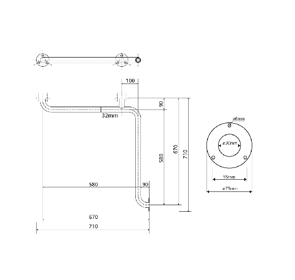 Bemeta Help Pagalbinė dušo rankena (baltos spalvos)