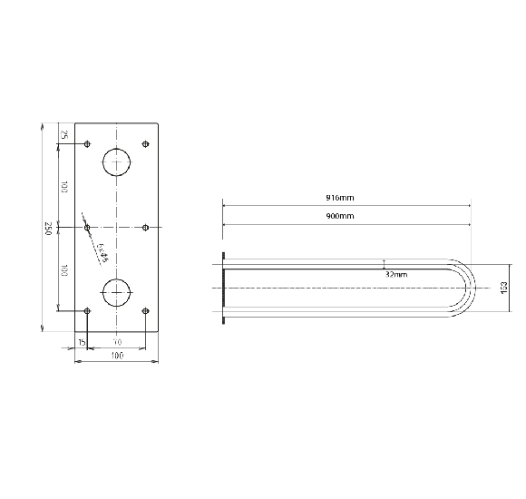 Bemeta Help Pagalbinė rankena 900 mm nerūdijančio plieno (atlenkiama)