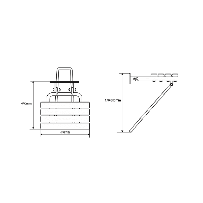 Bemeta Help Dušo kėdutė šlifuoto nerūdijančio plieno (atlenkiama)