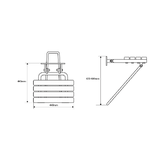 Bemeta Help Dušo kėdutė šlifuoto nerūdijančio plieno (atlenkiama)