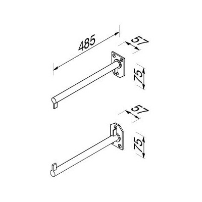 Laikikliai pisuaro sienelės stiklui Geesa PUBLIC AREA Chromo blizgi spalva