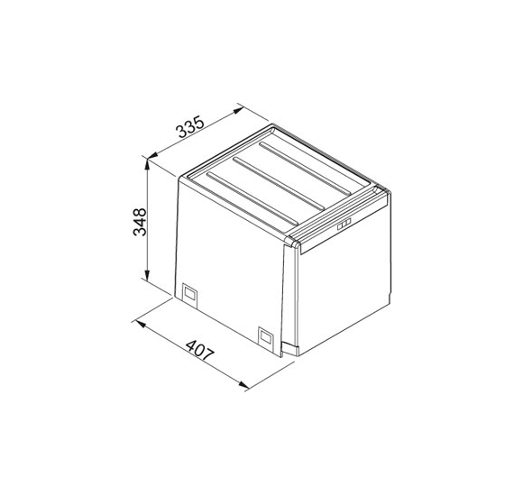 Franke šiukšlių rūšiavimo sistema Cube 40, 3 kibirėliai