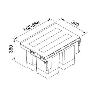 Franke šiukšlių rūšiavimo sistema Sorter Garbo 60-4