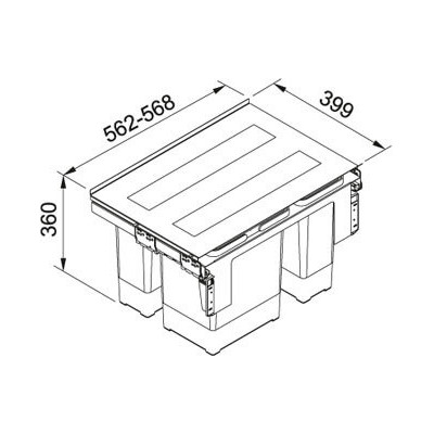 Franke šiukšlių rūšiavimo sistema Sorter Garbo 60-3