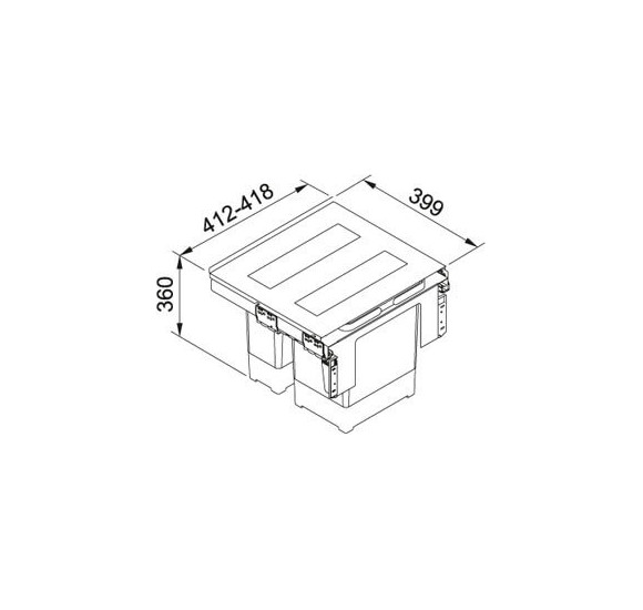 Franke šiukšlių rūšiavimo sistema Sorter Garbo 45-2 kibirėlių