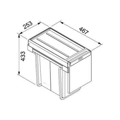 Franke šiukšlių rūšiavimo sistema Cube 30, 3x10l