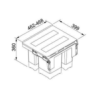 Franke šiukšlių rūšiavimo sistema Sorter Garbo 50-3 kibirėlių