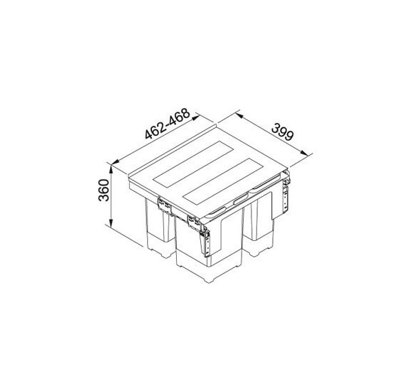 Franke šiukšlių rūšiavimo sistema Sorter Garbo 50-3 kibirėlių