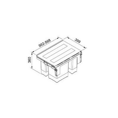 Franke šiukšlių rūšiavimo sistema GARBO 60-2 kibirėlių (2x18l)