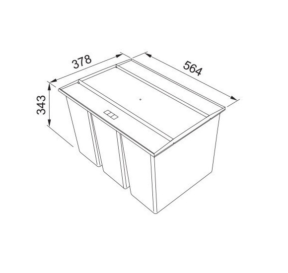 Franke 3 kibirėliai EASYSORT 60 į stalčių