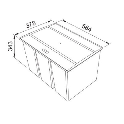 Franke 4 kibirėliai EASYSORT 60 į stalčių