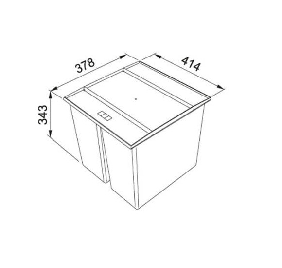 Franke 2 kibirėliai EASYSORT 45 į stalčių