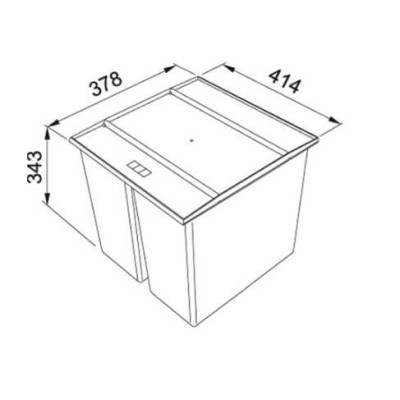 Franke 3 kibirėliai EASYSORT 45 į stalčių