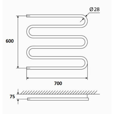 Žalvarinis rankšluosčių džiovintuvas Elonika EŽ 670 S