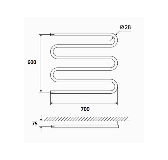 Žalvarinis rankšluosčių džiovintuvas Elonika EŽ 670 S