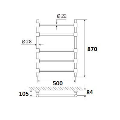 Žalvarinis rankšluosčių džiovintuvas Elonika EŽR 550 K-Pa