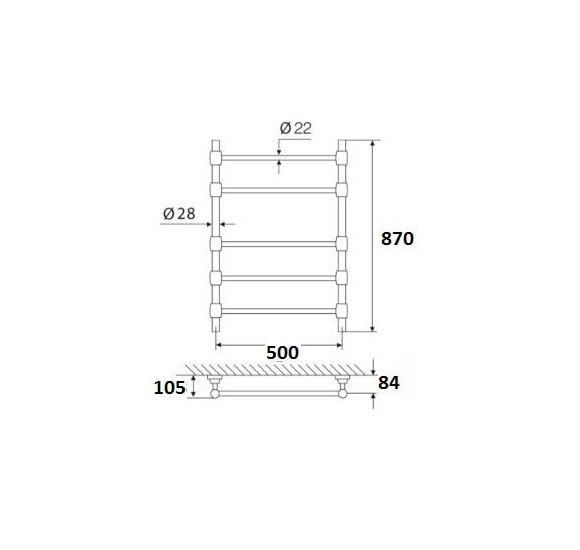 Žalvarinis rankšluosčių džiovintuvas Elonika EŽR 550 K-Pa