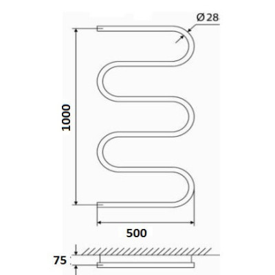 Žalvarinis rankšluosčių džiovintuvas Elonika EŽ 1050 S
