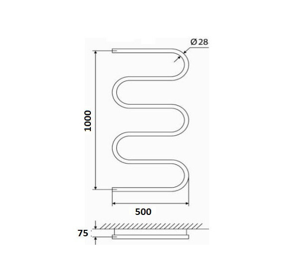 Žalvarinis rankšluosčių džiovintuvas Elonika EŽ 1050 S