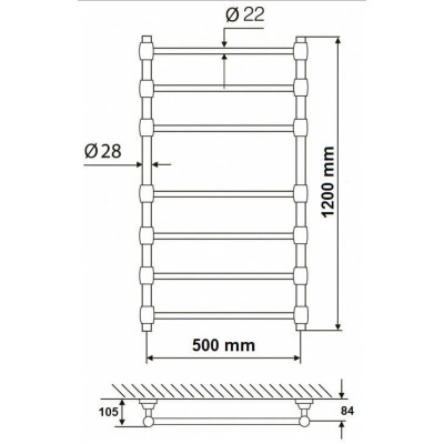Žalvarinis rankšluosčių džiovintuvas Elonika EŽR 750 K-Pa