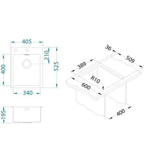 ALVEUS Pure 10 nerūdijančio plieno plautuvė