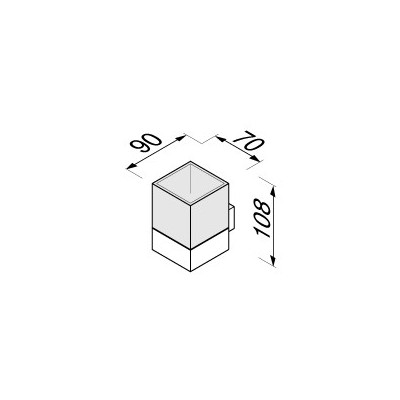 Geesa Modern Art Stiklinaitė su laikikliu (baltos spalvos stiklas)