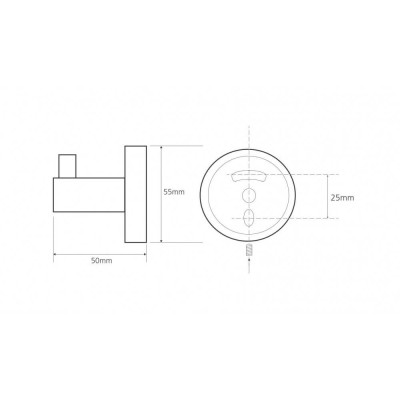 Bemeta Omega kabliukas 55x55x50 mm, blizgus chromas