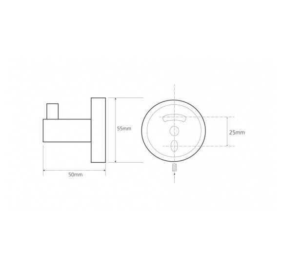 Bemeta Omega kabliukas 55x55x50 mm, blizgus chromas