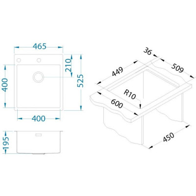 ALVEUS Pure 20 nerūdijančio plieno plautuvė