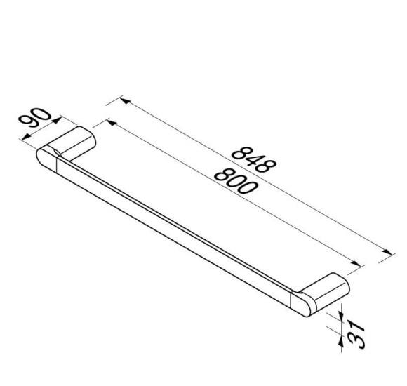 Rankšluosčių laikiklis Geesa Wynk 80cm
