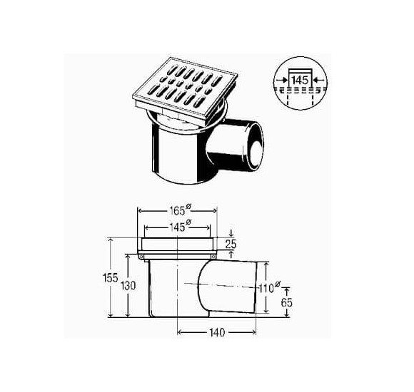 Viega trapas 100, horizontalus