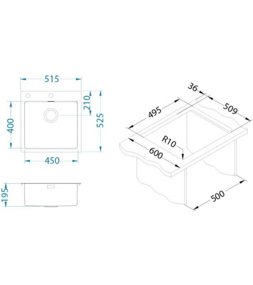 ALVEUS Pure 30 nerūdijančio plieno plautuvė