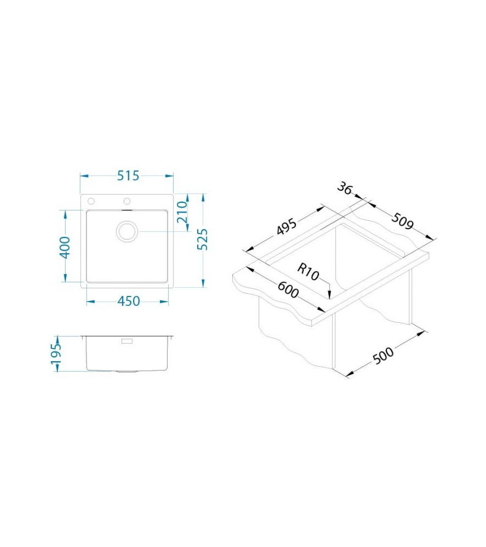 ALVEUS Pure 30 nerūdijančio plieno plautuvė
