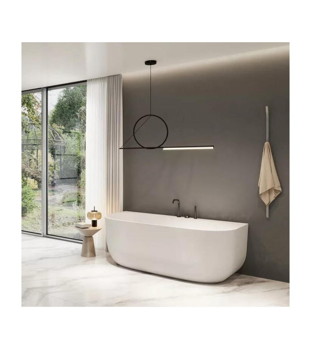 Balteco Marin Wall XONYX akmens masės vonia, prie sienos montuojama, 170 cm, baltos matinės spalvos